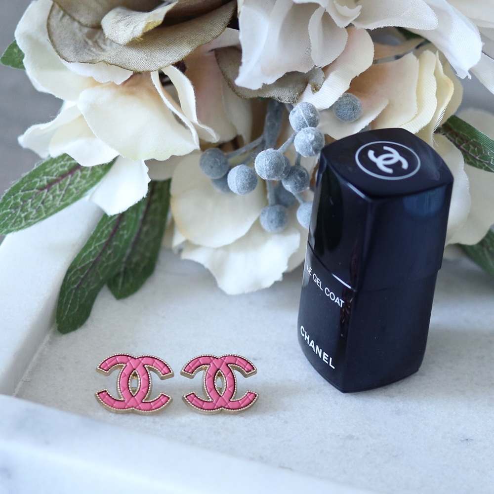 Authentic button stud earrings - Pink